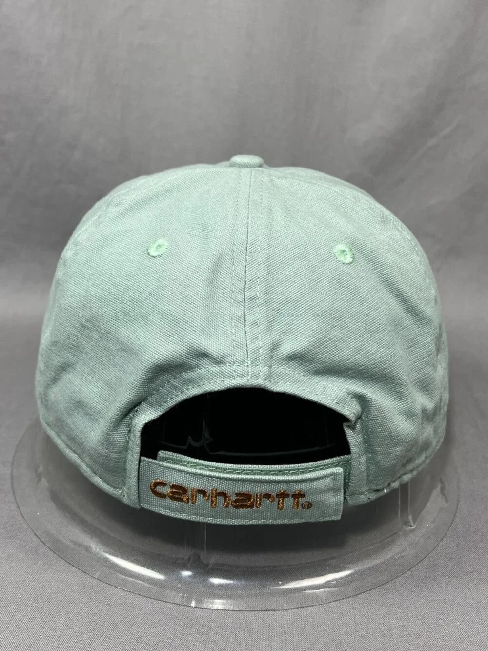 Carhartt Strapback Hat Green Canvas Cap Baseball Workwear Adjustable Dad Mens - Picture 3 of 15